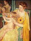 Mary Cassatt Mother Wearing A Sunflower On Her Dress painting